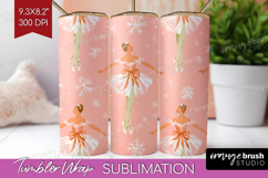 Pink Christmas Tumbler Wrap - Coquette Xmas Tumbler PNG Product Image 1