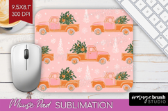 Pink Christmas Mouse Pad Sublimation - Coquette Xmas PNG Product Image 1