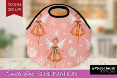 Pink Christmas Lunch Bag - Coquette Xmas Lunch Bug PNG Product Image 1