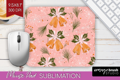 Pink Christmas Mouse Pad Sublimation - Coquette Xmas PNG Product Image 1
