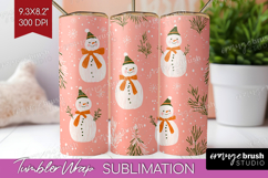 Pink Christmas Tumbler Wrap - Coquette Xmas Tumbler PNG Product Image 1