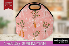 Pink Christmas Lunch Bag - Coquette Xmas Lunch Bug PNG Product Image 1