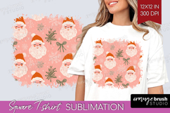 Pink Christmas Square Tshirt Background - Coquette Xmas PNG Product Image 1