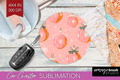 Pink Christmas Car Coaster - Coquette Xmas Coaster PNG Product Image 1