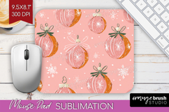 Pink Christmas Mouse Pad Sublimation - Coquette Xmas PNG Product Image 1