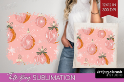 Pink Christmas Tote Bag - Coquette Xmas Tote Bag PNG Product Image 1