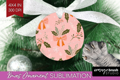 Pink Christmas Ornament PNG - Coquette Xmas PNG Sublimation Product Image 1