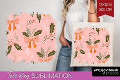 Pink Christmas Tote Bag - Coquette Xmas Tote Bag PNG Product Image 1