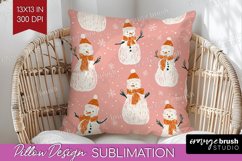 Pink Christmas Pillow Sublimation - Coquette Xmas Pillow PNG Product Image 1