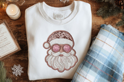 Pink Santa Claus Christmas Sequin Santa Face Faux Latch Hook Product Image 1