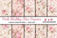 Pink Shabby Chic Papers JPG Product Image 1