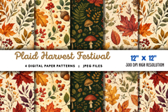 Plaid Harvest Festival Digital Paper JPG Product Image 1