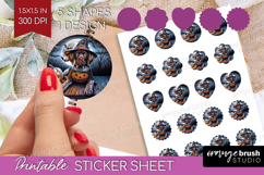 Pointer Dog Round Sticker Halloween Printable Sticker Sheet Product Image 1