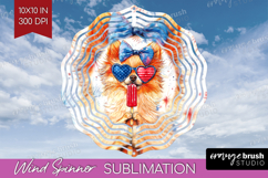 Pomeranian Dog Wind Spinner Sublimation PNG 4th Of July Product Image 1