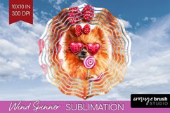 Pomeranian Valentine Wind Spinner Sublimation PNG Valentines Product Image 1