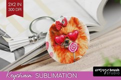 Pomeranian Valentine Keychain PNG Valentines Day Keychain Product Image 1