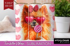 Pomeranian Valentine Tumbler Wrap Valentines Day Tumbler PNG Product Image 1