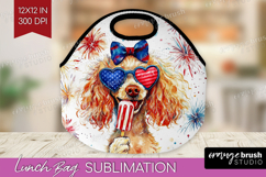 Poodle Dog Lunch Bag 4th Of July Lunch Bug PNG Sublimation Product Image 1
