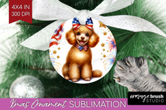 Poodle Dog Ornament PNG Patriotic Dog PNG Sublimation Product Image 1