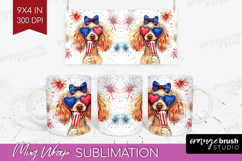 Poodle Dog Mug Wrap 4th Of July Mug PNG Sublimation Product Image 1