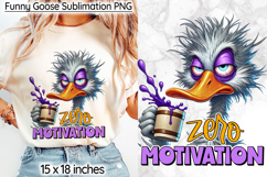 Funny Goose Sublimation, Zero Motivation Coffee Lover Print Product Image 1