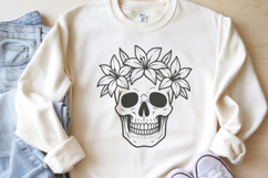 Lily Skull Crown SVG | Elegant Floral Gothic Design Product Image 2