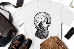 Wolf Howling at Moon SVG|Wild Animal Laser Engraving Files Product Image 9
