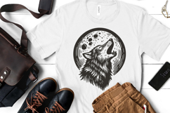 Howling Wolf Moon SVG Rustic Wood Engraving for Cricut Laser Product Image 2