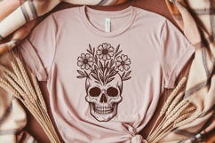 Floral Skull SVG Files | Wildflower Boho Skeleton Art Product Image 3
