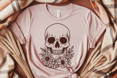 Floral Skull SVG Files | Boho Flower Skeleton Cut File Product Image 2