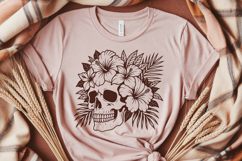 Floral Skull SVG Files | Tropical Flowers Cut File Product Image 2