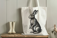 Rabbit Laser SVG Cut Files|Bunny Vintage Engraving Clipart Product Image 4