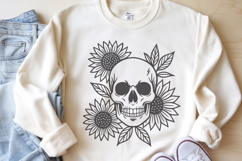 Floral Skull SVG | Sunflower Skeleton Boho Cut File Product Image 2