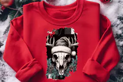 Gothic Christmas Sublimation PNG | Gothic Santa Raven Skull Product Image 2