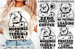 Funny Bulldog Morning Coffee SVG for Cricut Projects Product Image 1