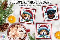 Embroidery Christmas Coasters | 3D Embroidery Effect Coaster Product Image 1