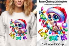 Funny Christmas Sublimation Bundle, Skeleton Santa PNG Product Image 9