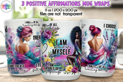 Positive Affirmations Mug Wraps PNG, Inspirational Women Mug Product Image 1