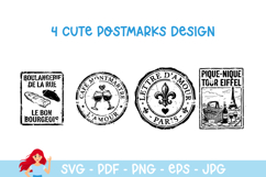 France inspired postmark, mail delivery stamps Product Image 1