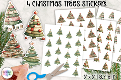 Whimsical Christmas Tree Stickers, Cozy Fabric Patch Trees Product Image 1