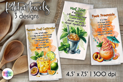 Cocktail Recipe Kitchen Towel, Recipe Dish Towel, Party PNG Product Image 1