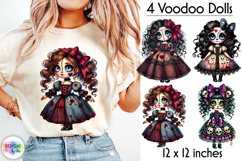 Halloween Zombie Doll Clipart, Cute but Spooky Doll Print Product Image 1