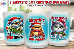 Sarcastic Christmas Mug Wrap Design, Funny Cat Lover Print Product Image 4