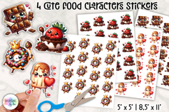 Cute Food Characters Stickers Printable, Kawaii Food Puns Product Image 1