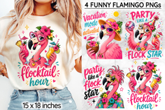 Funny Flamingo PNG, Tropical Quotes Sublimation Product Image 1
