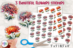 Floral Stickers | Chrysanthemums Flowers Sticker Product Image 1