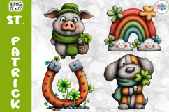 St. Patrick’s Day Clipart Bundle, Cute Lucky Animals Product Image 4