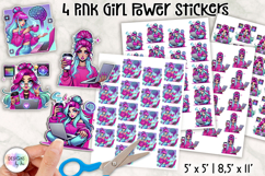 Pink Girl Power Tech Stickers | AI Creator Women PNG Product Image 1