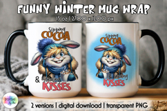 Cute Winter Animals Mag Wrap, Hot Cocoa Mug Wrap PNG Product Image 1