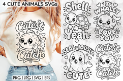 Baby Animals SVG, Funny Quotes PNG, Cartoon Animals Clipart Product Image 1